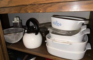Vintage Kitchenware Mixed Lot - Casseroles, Kettle, Colanders & Grater