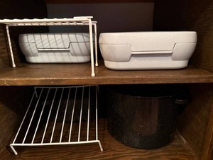Kitchen Storage & Cookware Mixed Lot - Aladdin Servers, Shelves & Pots