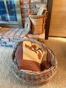 Wicker Basket & Log Holder Mixed Lot