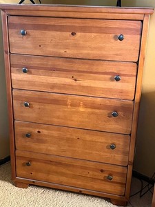 Tall Dresser - Brookstone Wooden 5-Drawer Chest