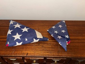 Patriotic Star-Pattern Fabric Flags (Lot of 2)