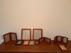 Picture Frame Collection - Assorted Wood, Black & Gold Frames - frames only