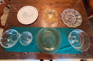 VTG Pressed Glass & Souvenir China Mixed Lot