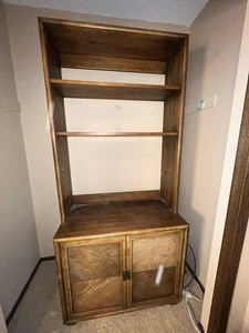 Vintage Drexel Chevron Hutch & Base - Hutch and Cabinet