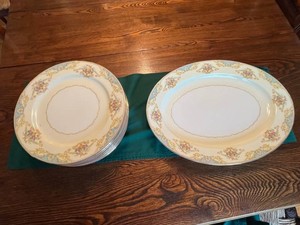 China Dinner Plates & Serving Platter - Noritake Floral  Chevonia Pattern