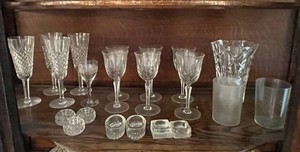 VTG Glassware Mixed Lot - Cut Glass Stemware, Vase & Ashtrays