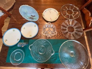 Vintage Glass & China Servingware inc Bavaria - Mixed Lot With June McKenna Santa