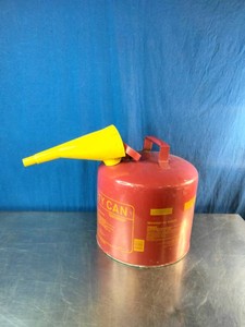 An Eagle 5 Gallon I Red Galvanized Steel Safety Can