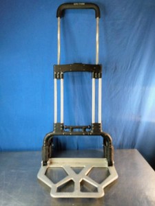 A portable folding aluminum hand truck and dolly cart