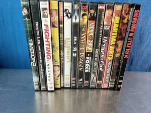 A collection of martial arts and action DVD movies