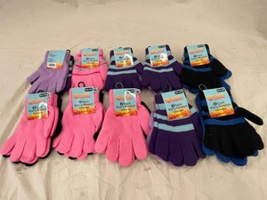 Heat Logic Kids Stretch Gloves 2-Pack Assorted Colors (Lot of 10)