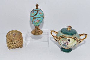 Vintage Decorative Trinket Style Musical Boxes  Faberg-Style Egg & More