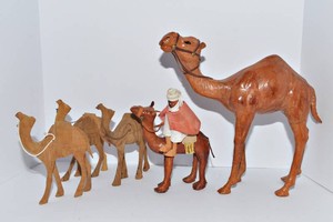 Hand-Carved Wooden Camel Figurines & Additional Camel Sculptures