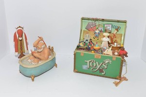 Vintage Christmas Music Boxes  Set of 2