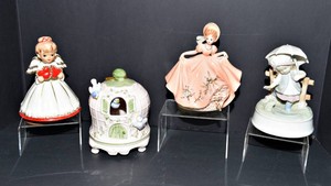 Vintage Ceramic Music Boxes  Set of 4