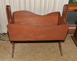 Vintage Wooden Rocking Cradle  35 Long