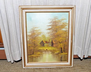 Original Hand-Painted Autumn Landscape Artwork  20.75 x 24.75