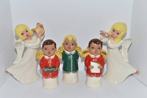 Hand-Painted Christmas Figurines  Set of Five