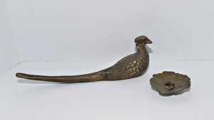 Brass Bird & Frog on Lily Pad Figurines