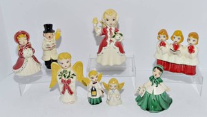 Vintage 1960s Hand-Painted Christmas Carolers