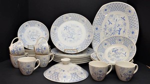 Vintage Stavangerflint Mountain Blue Norwegian Dinnerware Set