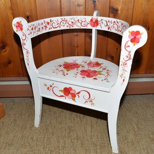 Hand-Painted Decorative Wooden Chair