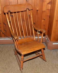 Vintage Wooden Rocking Chair  39 Tall