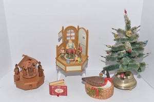 Vintage Christmas Music Boxes  Set of Five