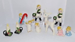 Vintage Hand-Painted Christmas Figurines