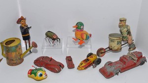 Vintage Tin Wind-Up Toys & Assorted Toy Collection