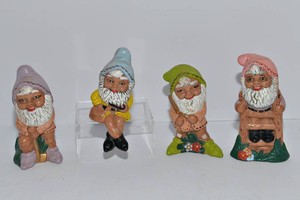 Small Decorative Gnome Figurines  Set of Four