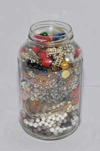 Jar of Broken Jewelry, Beads & Crafting Supplies