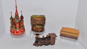 Vintage Travel & Landmark Music Boxes  Set of Four