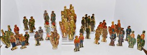 Vintage 1930s Tin Target Toy Figures  Approximately 50 Pieces