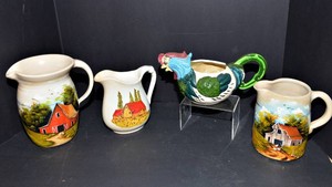 Vintage Hand-Painted Decorative Pitchers