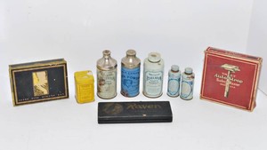 Antique & Vintage Toiletry Items, Tooth Powder Tins & Grooming Accessories