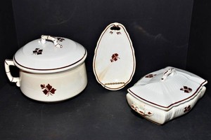 Antique Tea Leaf Ironstone Serving Pieces  Set of Three