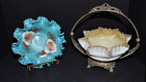 Antique Ruffled Glass Bowls