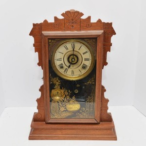 Antique Seth Thomas Eastlake Victorian Walnut Mantel Clock