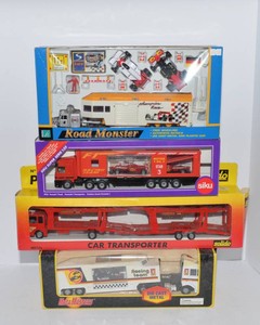 Vintage Boxed Racing Transporters & Toy Vehicle Sets