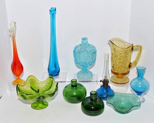 Vintage Colored Art Glass Collection - Possibly Fenton