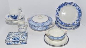 Vintage Blue & White Dinnerware & Decorative Dishes