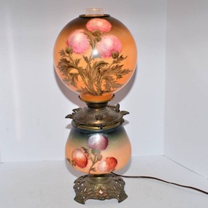Vintage Gone with the Wind-Style Double-Globe Parlor Lamp  Thistle Design