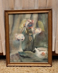 Antique Original Watercolor Painting  Framed