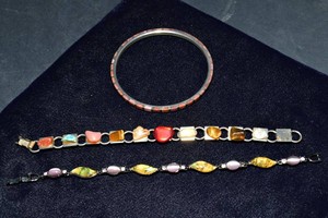 Vintage Stone-Style Bracelets  Set of Three