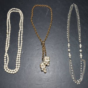 Vintage Faux Pearl Necklaces  Set of Three