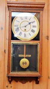 Antique Store Regulator Wall Clock  39 Tall
