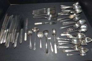 Vintage Silverplate Flatware  Large Mismatched Assortment
