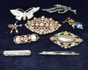 Antique & Vintage Brooch Collection  Including Sterling Silver