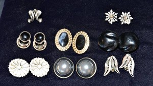 Vintage Clip-On Earrings  Eight Pairs